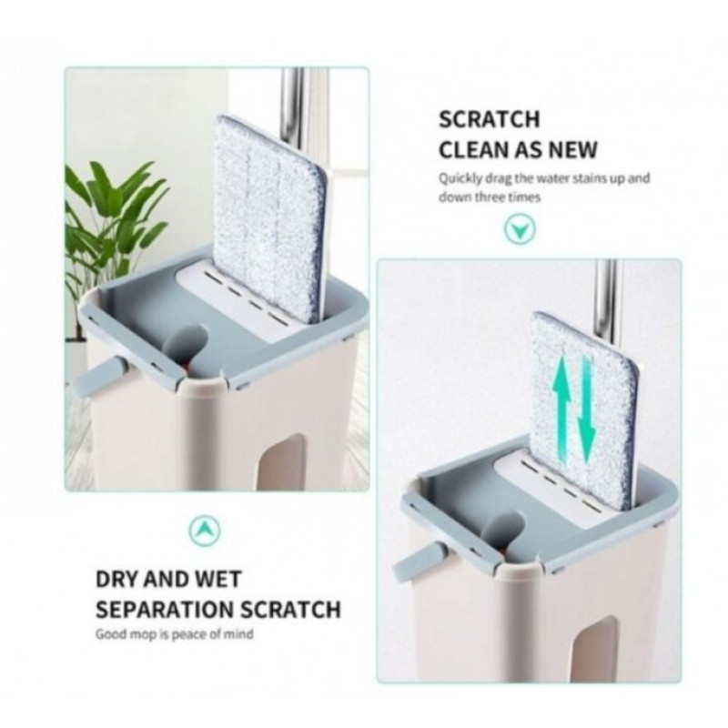 Комплект швабра з відром Clean Pro Mop із системою авто-віджиму для швидкого прибирання CM-1211 White Комплект швабра з відром Clean Pro Mop із системою авто-віджиму для швидкого прибирання CM-1211 White