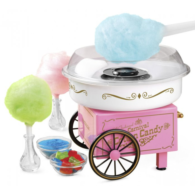 Домашній апарат для приготування цукрової вати на коліщатках Carnival Cotton Candy Maker Рожевий CH783