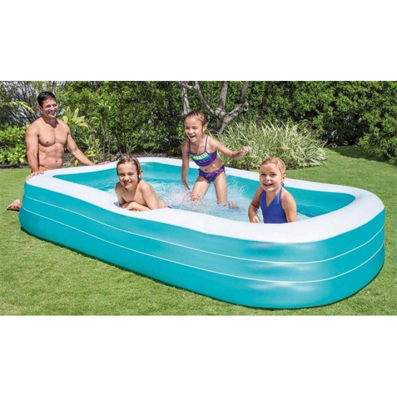 Надувний басейн дитячий від 6 років Intex 58484 305х183х56см 1020л 3 камери Блакитний