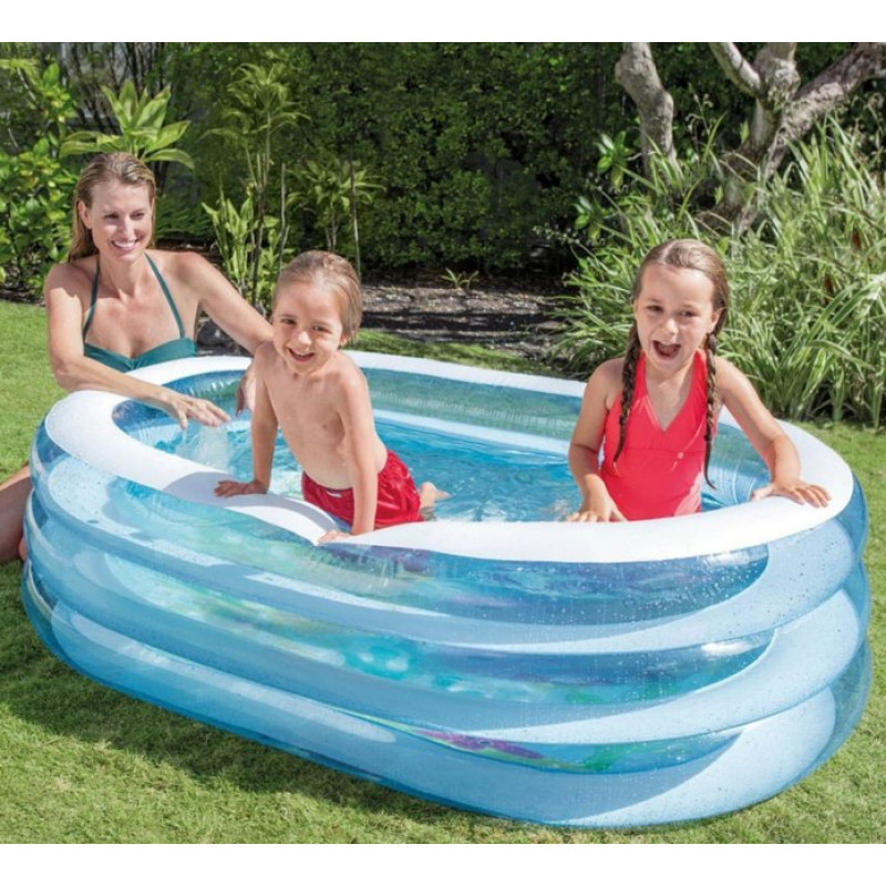 Надувний басейн дитячий від 3 років Intex 57482 Китеня 163х107х46см 238л 4 камери Блакитний