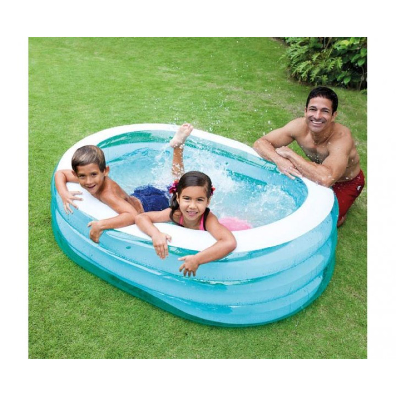 Надувний басейн дитячий від 3 років Intex 57482 Китеня 163х107х46см 238л 4 камери Блакитний