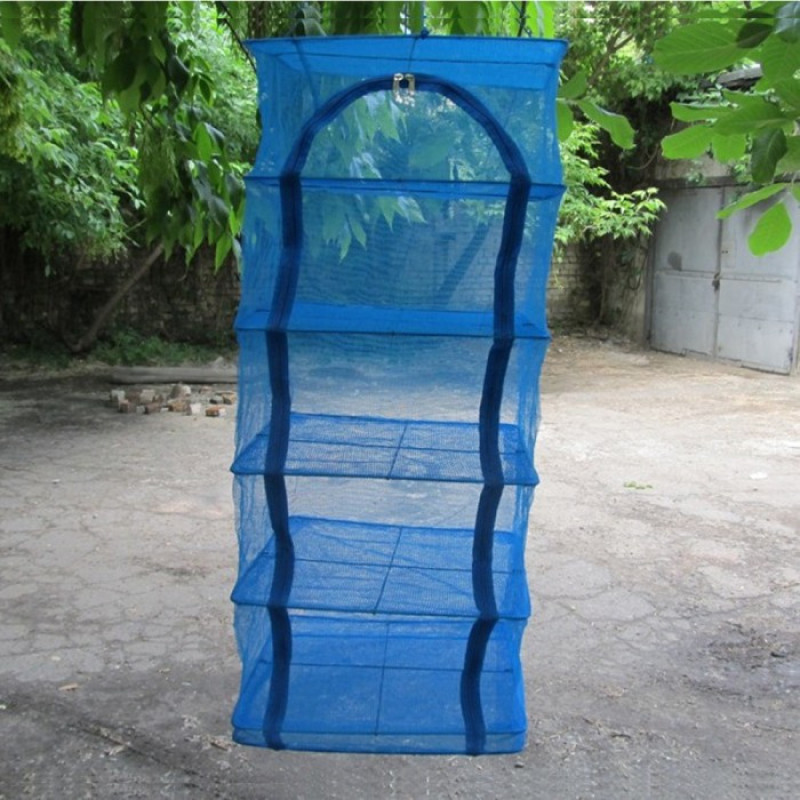 Сітка для сушіння риби, грибів, овочів та фруктів на 5 ярусів, Підвісна сітка сушарка Stenson SF23638 (40х50х75 см)