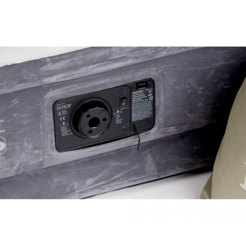 Матрас одноместный ПВХ надувная кровать со встроенным электронасосом Intex 64412NP 99*191*46 Серый