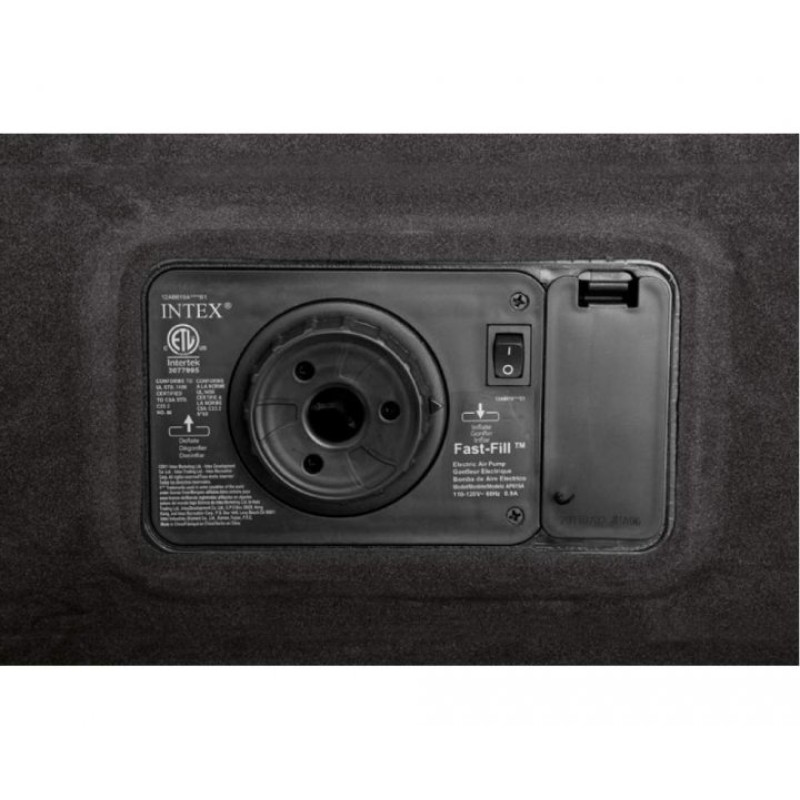 Матрас одноместный ПВХ надувная кровать со встроенным электронасосом Intex 64412NP 99*191*46 Серый