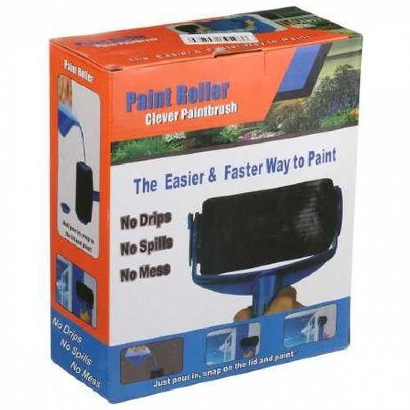 Багатофункціональний малярський валик для фарбування приміщень з резервуаром для фарби і телескопічним тримачем Paint Roller TM-110 Синій
