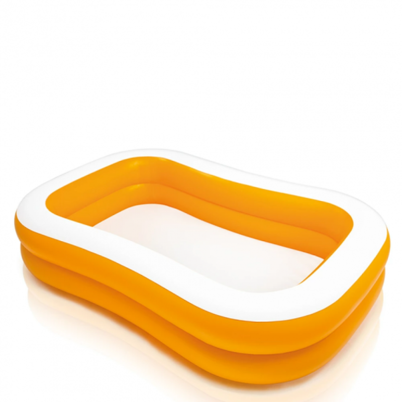 Надувний басейн дитячий від 3 років Intex 57181 Мандарин 229х147х46см 600л Помаранчевий