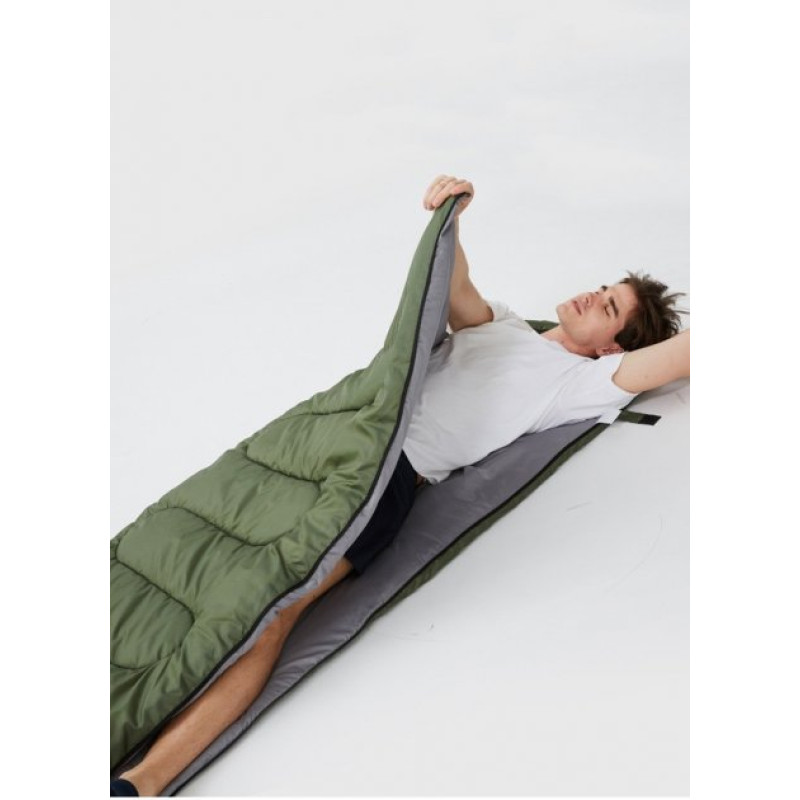 Туристичний спальний мішок ковдра утеплений King Size (210х75см), хакі