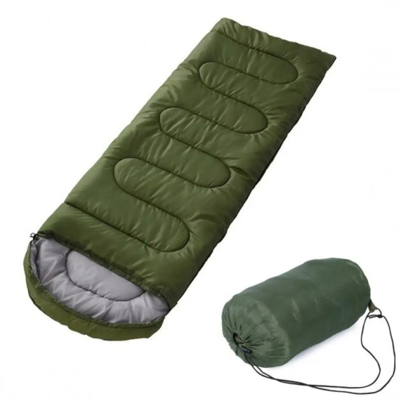 Туристичний спальний мішок ковдра утеплений King Size (210х75см), хакі