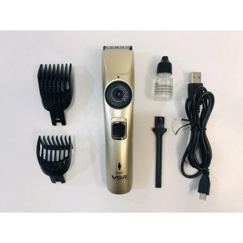 Універсальна машинка тример для стрижки волосся бездротова VGR V-031 Pro + Щіточка для чищення