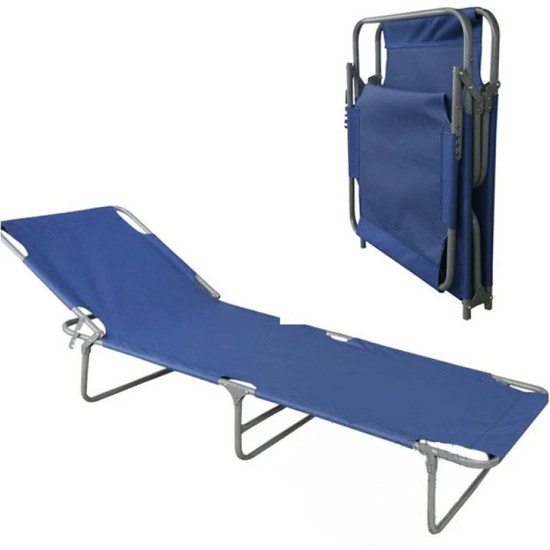 Розкладачка класична для будинку і туризму Vista V-071 (Blue) шезлонг садовий