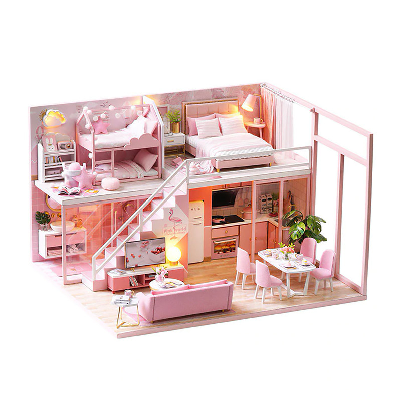 3D Румбокс ляльковий будинок DIY Cute Room L-027 Pink House дитячий конструктор