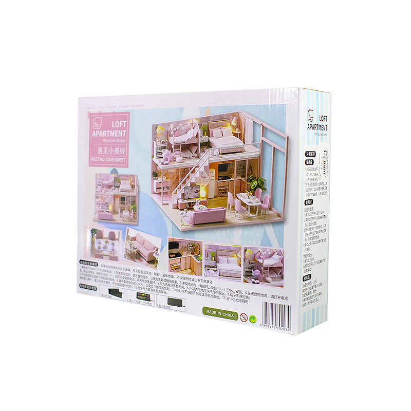 3D Румбокс ляльковий будинок DIY Cute Room L-027 Pink House дитячий конструктор