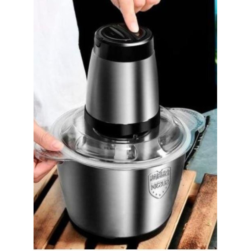 Блендер-подрібнювач кухонний універсальний для овочів, фруктів та м'яса м'яса BC-20 Сріблястий Блендер-подрібнювач кухонний універсальний для овочів, фруктів та м'яса м'яса BC-20 Сріблястий