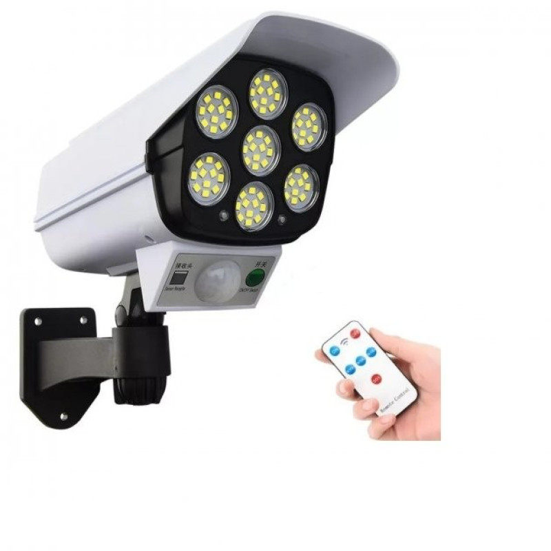 LED прожектор вуличний із сонячною панеллю водозахищений з датчиком руху та пультом CL-877A Білий