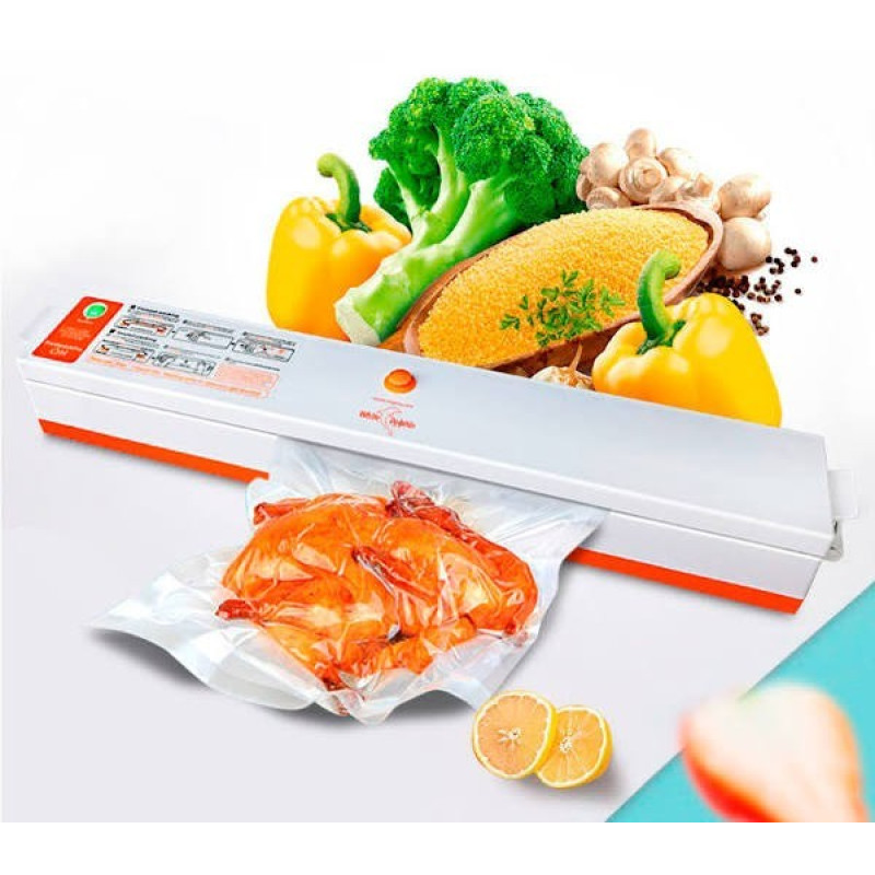 Вакуумний пакувальник побутовий для продуктів харчування Freshpack Pro TM-123 Білий-помаранчевий Вакуумний пакувальник побутовий для продуктів харчування Freshpack Pro TM-123 Білий-помаранчевий