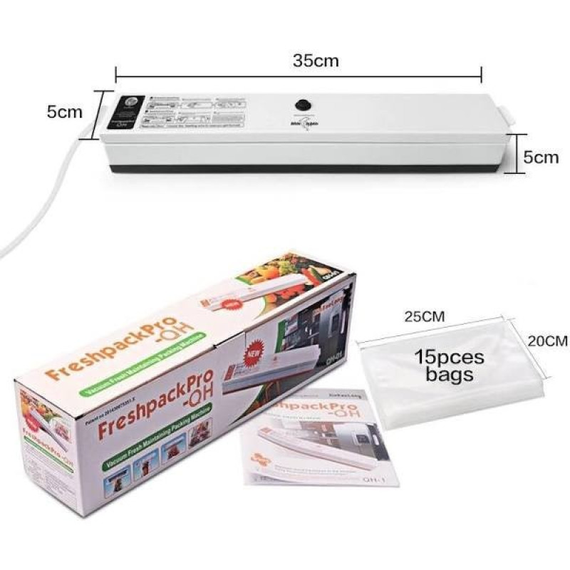 Вакуумний пакувальник побутовий для продуктів харчування Freshpack Pro TM-123 Білий-помаранчевий Вакуумний пакувальник побутовий для продуктів харчування Freshpack Pro TM-123 Білий-помаранчевий