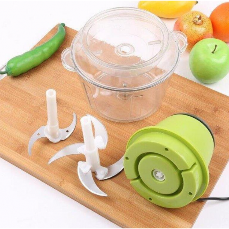 Блендер-подрібнювач кухонний універсальний для овочів, фруктів та м'яса Lightning Fast MC-11222 Салатовий