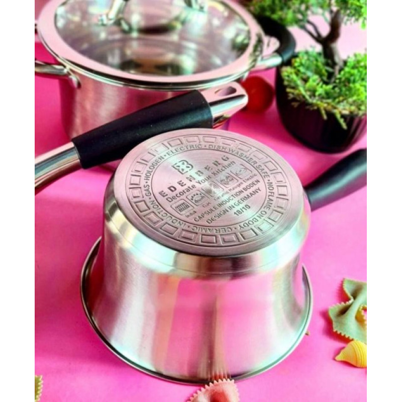 Набір каструль з нержавіючої сталі Edenberg EB-2407 на 8 предметів Набір кухонного посуду з товстим дном