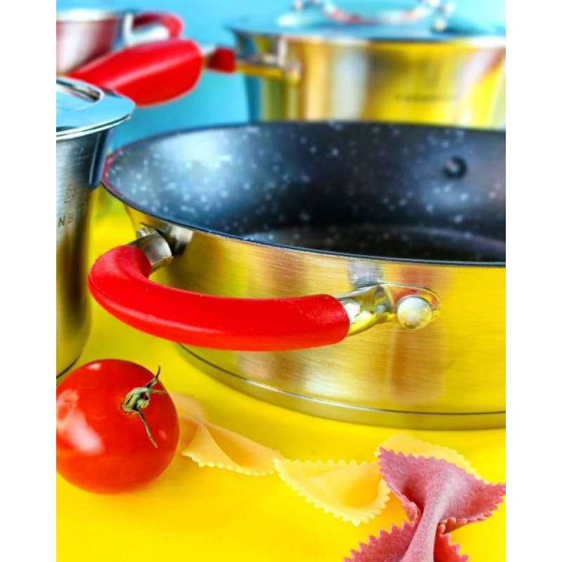 Набір каструль з нержавіючої сталі Edenberg EB-2408 на 8 предметів Набір кухонного посуду з товстим дном