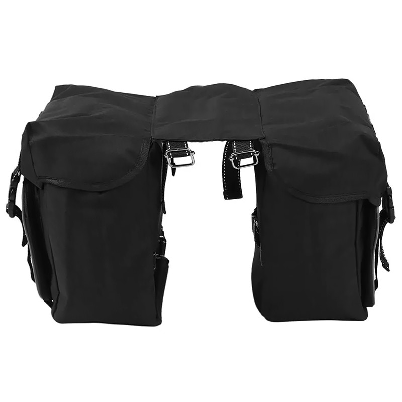 Сумка велосипедна на багажник з двох секцій та кишені поліестер зі світловідбиваючою стрічкою та дощовиком 12л West Biking 0707211 Чорний