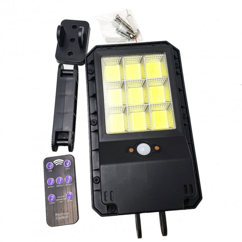 LED прожектор вуличний настінний із сонячною панеллю з датчиком руху та пультом LL-69T