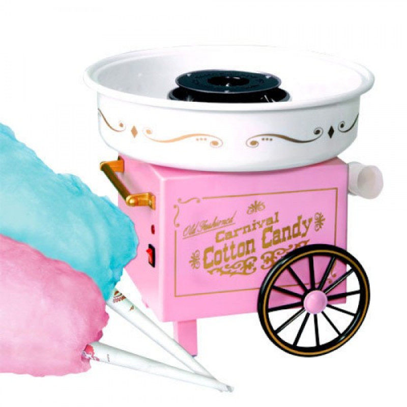 Домашній апарат для приготування цукрової вати на коліщатках Carnival Cotton Candy Maker Рожевий CH783
