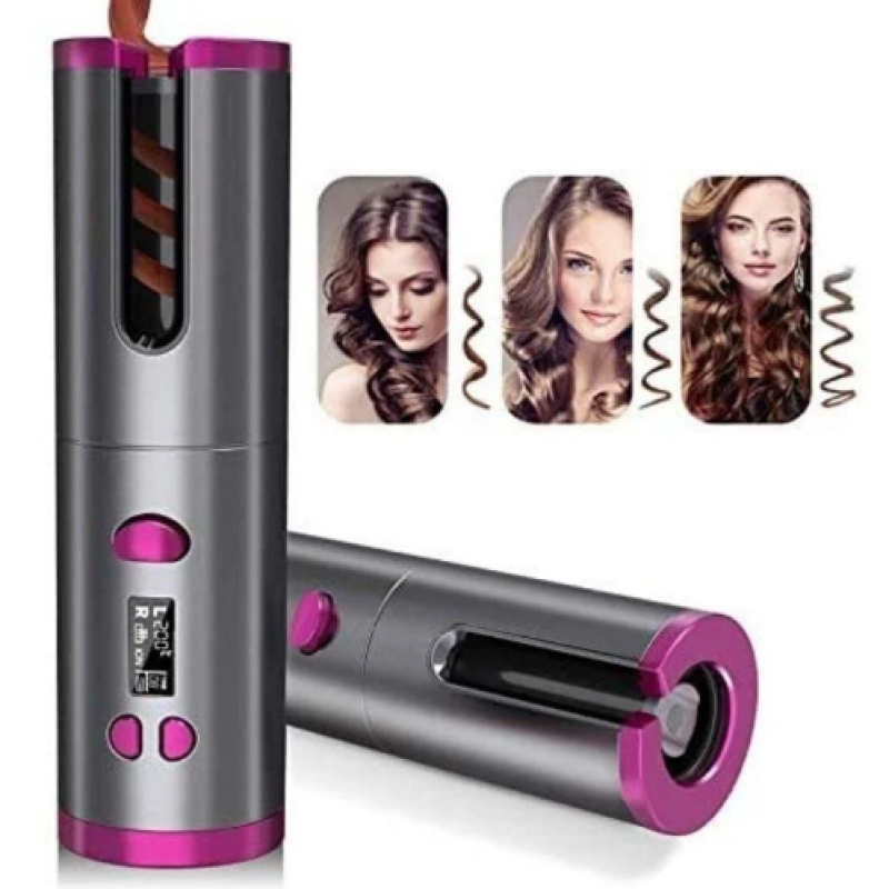 Бездротовий стайлер для завивки волосся з керамічним покриттям Ramindong Hair curler RD-60, grey