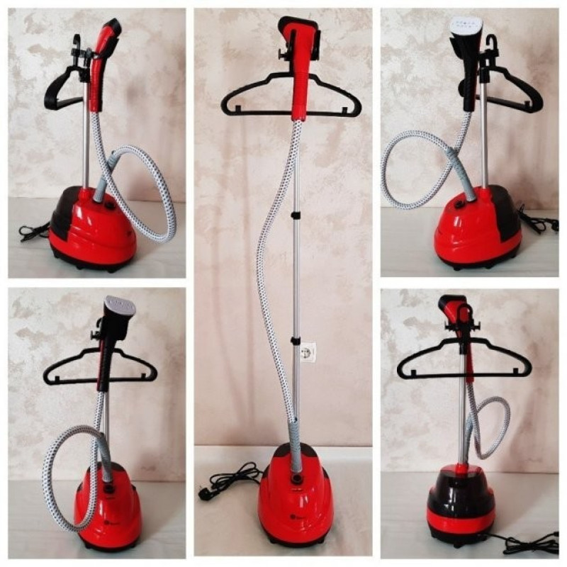 Вертикальний відпарювач для одягу ручний зі стійкою Domotec MS-5353 2000Вт 1.6л Червоний