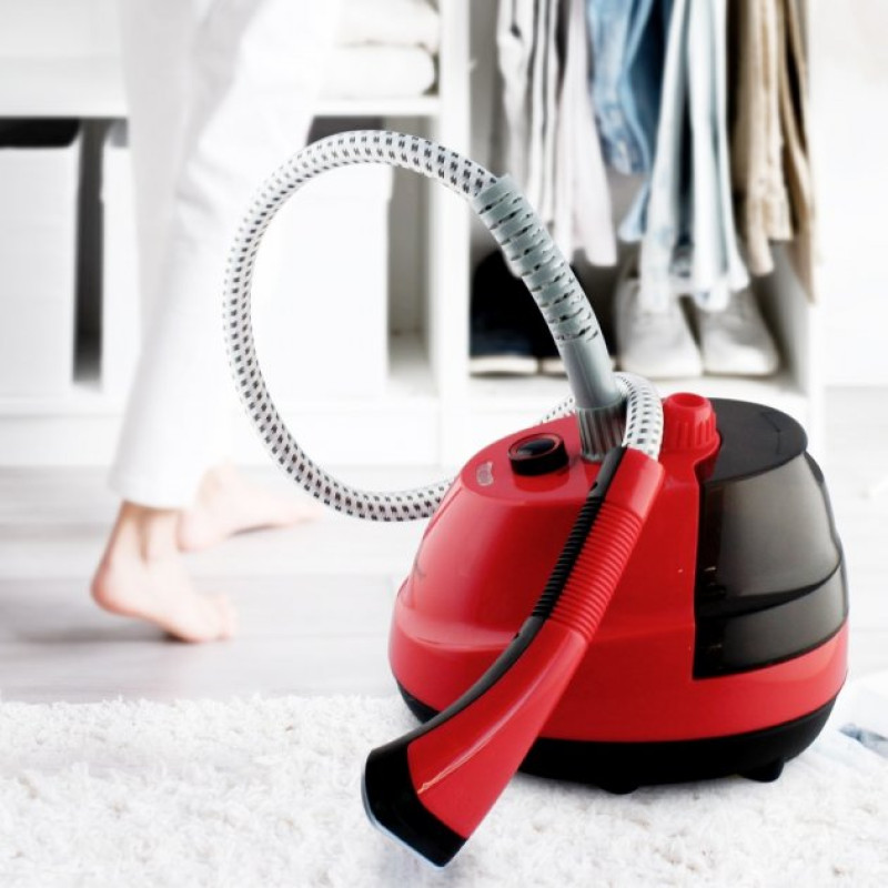 Вертикальний відпарювач для одягу ручний зі стійкою Domotec MS-5353 2000Вт 1.6л Червоний