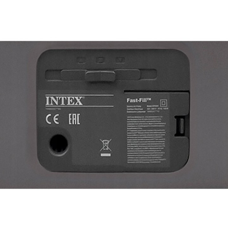 Матрас одноместный велюровый надувная кровать со встроенным электронасосом Intex Dura-Beam Plus 64162NP 99*191*51 Серый