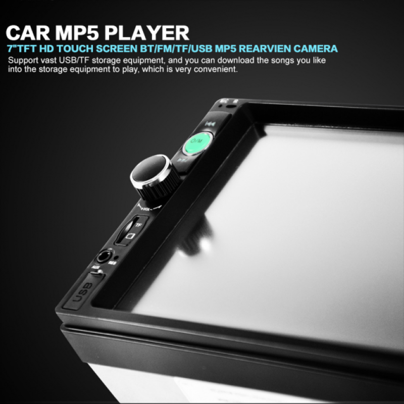 Автомагнітола 2DIN з сенсорним дисплеєм 7" з пультом керування та підтримкою камери заднього виду Bluetooth USB microSD 7010B Чорний Автомагнітола 2DIN з сенсорним дисплеєм 7" з пультом керування та підтримкою камери заднього виду Bluetooth USB microSD 7010B Чорний