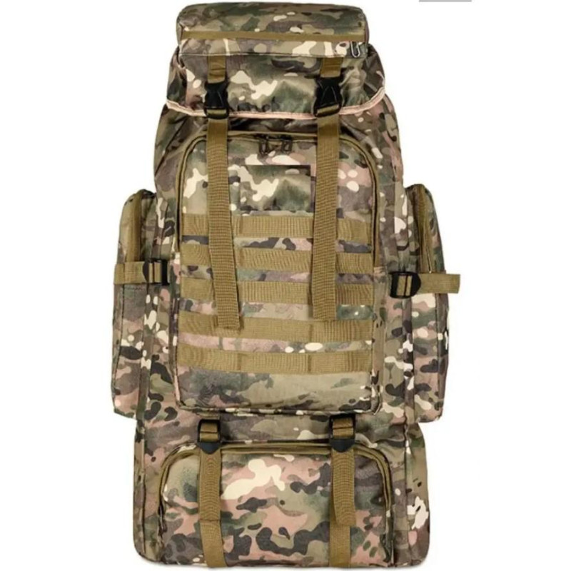 Водонепроникний туристичний рюкзак 80л з кріпленням MOLLE матеріал Oxford 1200D 80х39х22см Tacal-A4 Camouflage