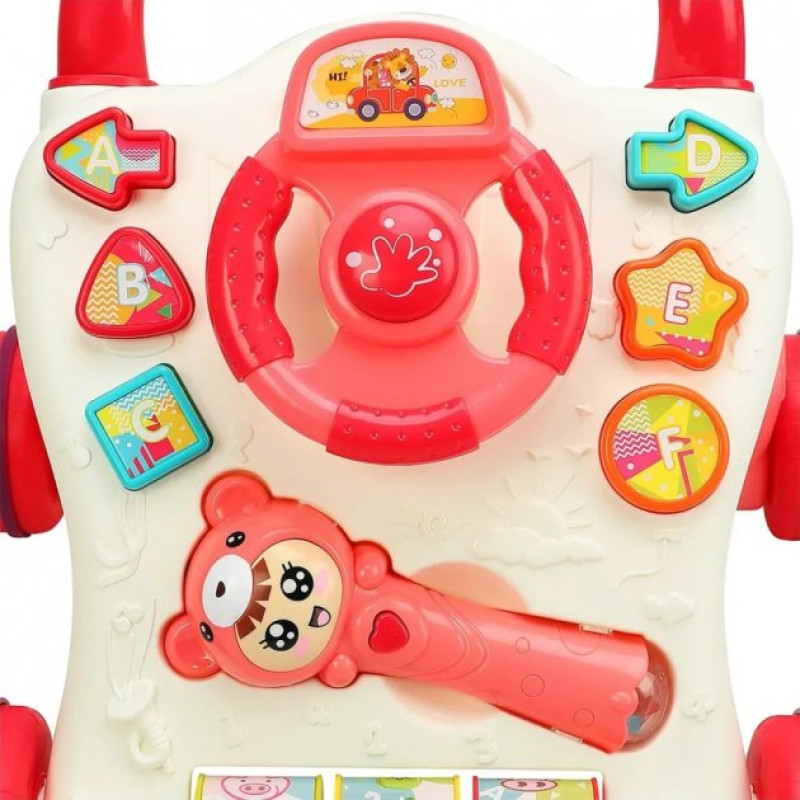Каталка - ходунки музичні дитячі з музикою та світлом на батарейках Limo Toy Walker Baby 698-63 Червоний