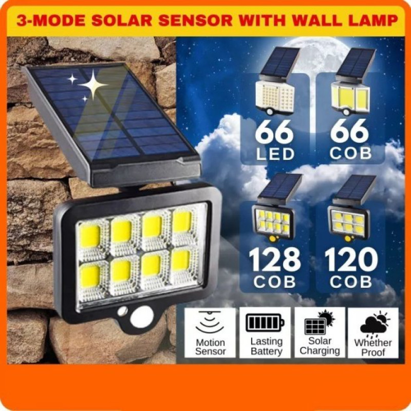 LED прожектор вуличний настінний із сонячною панеллю водонепроникний з датчиком руху та пультом YT-140 LED прожектор вуличний настінний із сонячною панеллю водонепроникний з датчиком руху та пультом YT-140