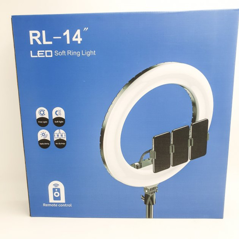 Кільцева LED лампа Ring Light 36 см зі штативом та пультом (RL-14) набір блогера Кільцева LED лампа Ring Light 36 см зі штативом та пультом (RL-14) набір блогера
