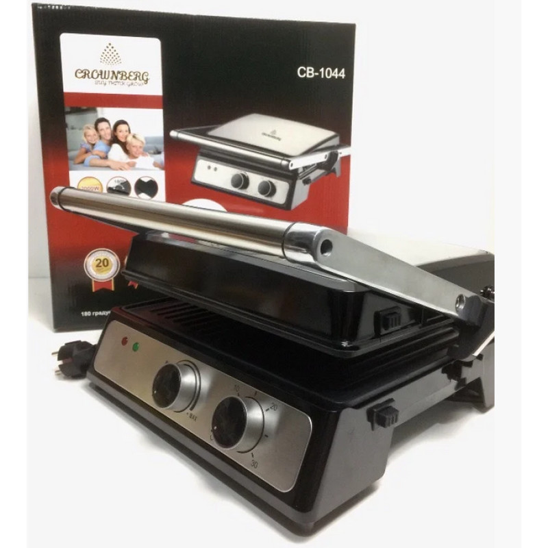 Гриль електричний притискний контактний Crownberg CB 1044
