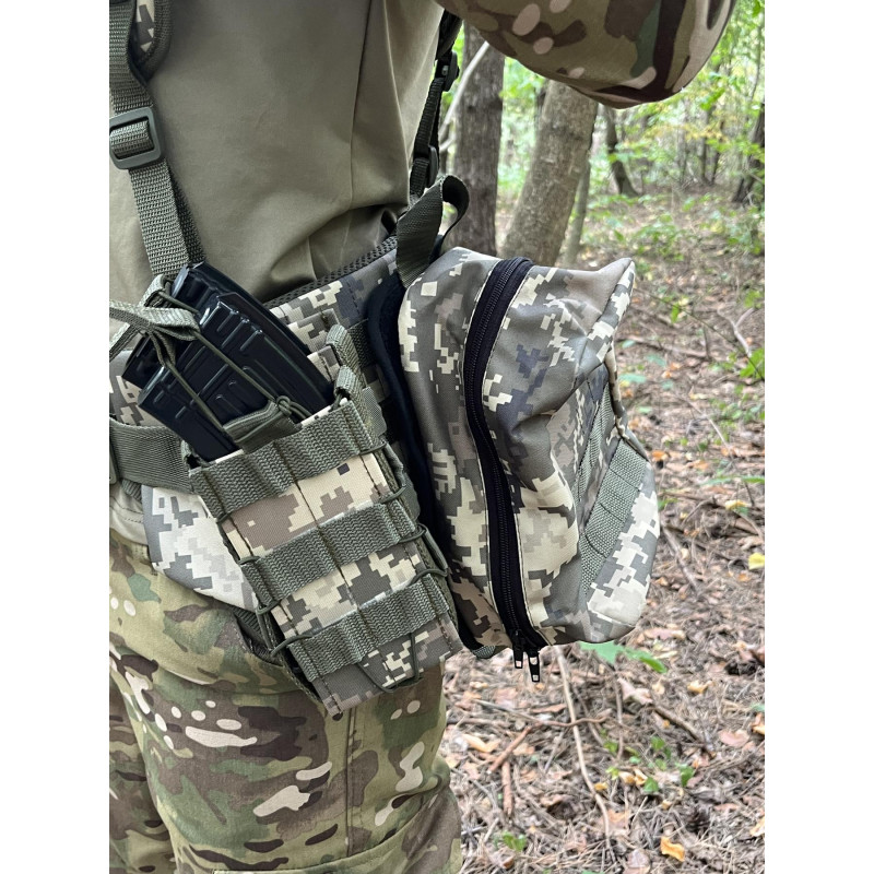 Розвантажувальний пояс з комплектом підсумків тактичний Unloading Belt ремінно-плечова система XXL (Піксель) розгрузка