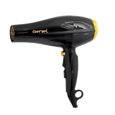 Фен для волосся з функцією іонізації, потужним мотором та 3 режимами Gemei GM-1765 2800Вт Чорно-жовтий