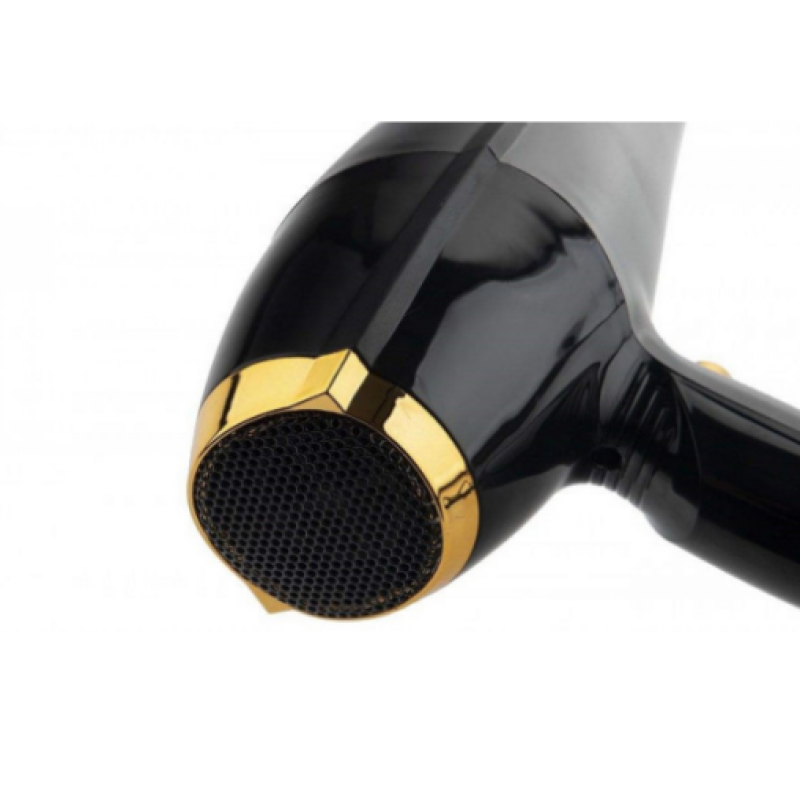 Фен для волосся з функцією іонізації, потужним мотором та 3 режимами Gemei GM-1765 2800Вт Чорно-жовтий