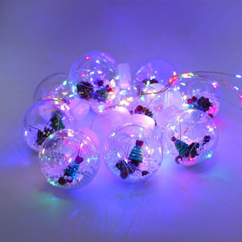 Світлодіодна гірлянда кулі на вікна 3.5 м Lesko Y004 Christmas Tree святкове новорічне освітлення Різнокольоровий Світлодіодна гірлянда кулі на вікна 3.5 м Lesko Y004 Christmas Tree святкове новорічне освітлення Різнокольоровий