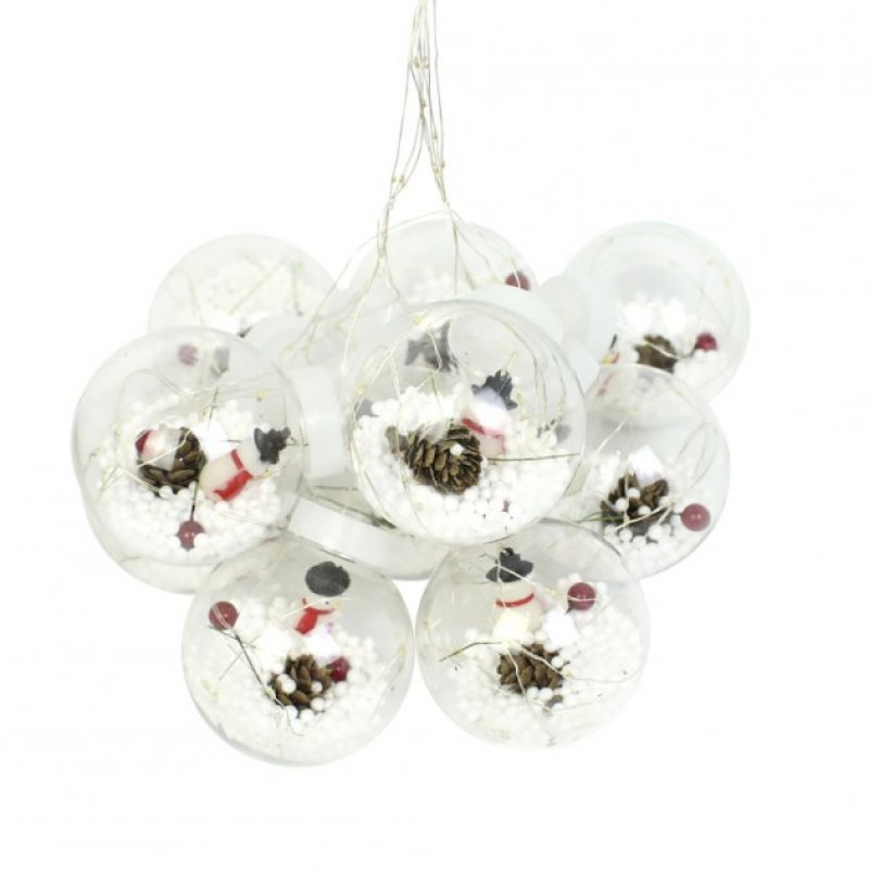 Світлодіодна гірлянда кулі на вікна 3.5 м Lesko Y005 Snowman святкове новорічне освітлення Тепле світло