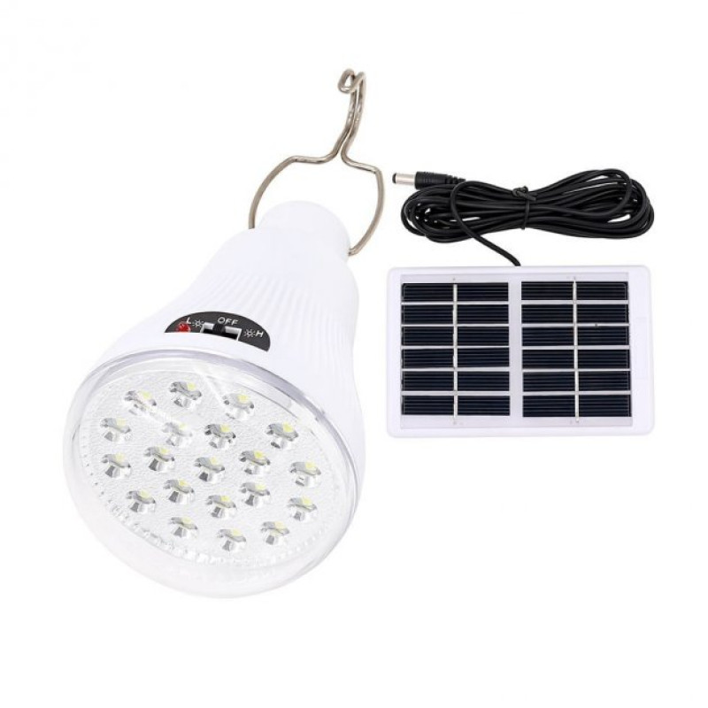 LED ліхтар-лампа підвісна на гачку із сонячною панеллю та функцією повербанку EP-020 Білий