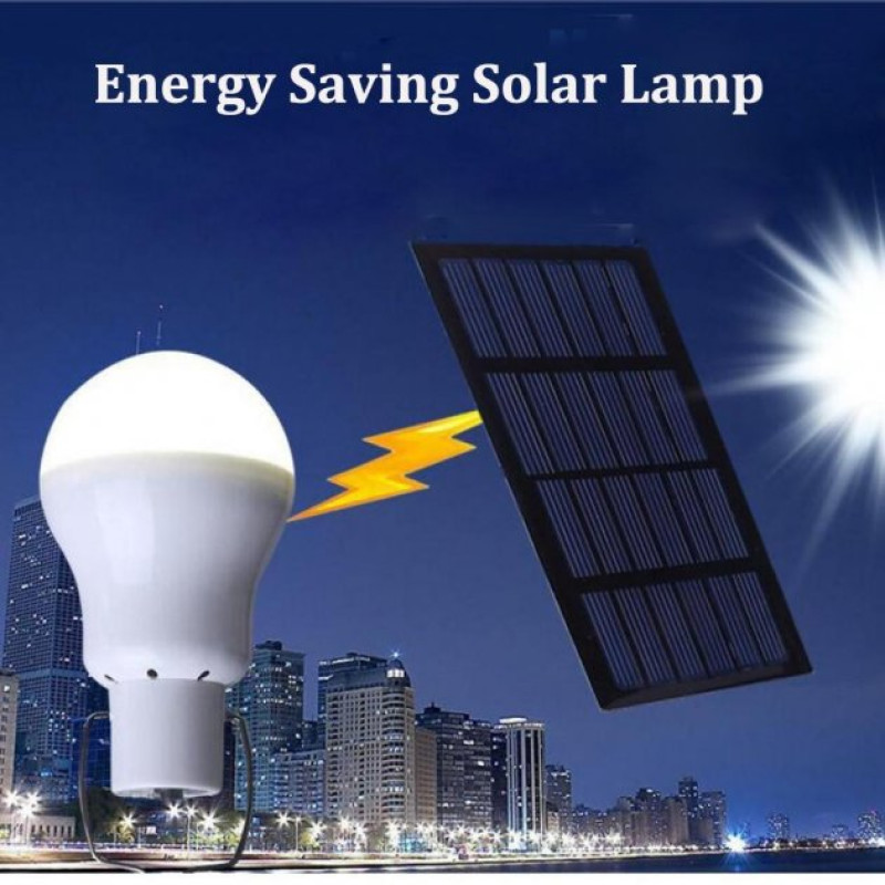 LED ліхтар-лампа підвісна на гачку із сонячною панеллю та функцією повербанку EP-020 Білий