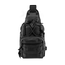 Рюкзак тактичний армійський багатофункціональний Light Tactic B14 Оксфорд з водовідштовхувальним просоченням 6л Чорний