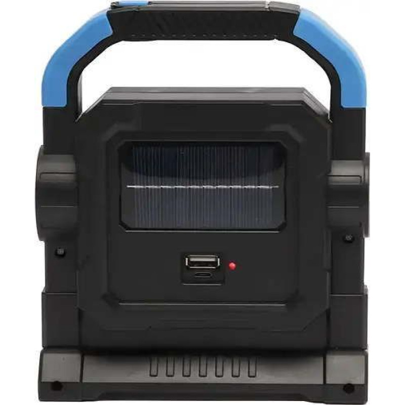 Ліхтарик LED кемпінговий аварійний акумуляторний прожектор з сонячною панеллю аварійний UKC Police HC-7078A+5W+5COB-1 Синій