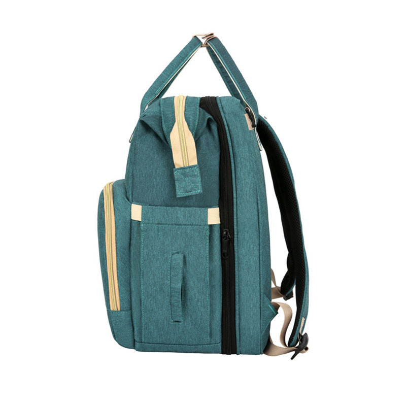 Сумка-рюкзак міська Lesko 2 в 1 для мам та складне портативне ліжечко для малюка Зелений Сумка-рюкзак міська Lesko 2 в 1 для мам та складне портативне ліжечко для малюка Зелений