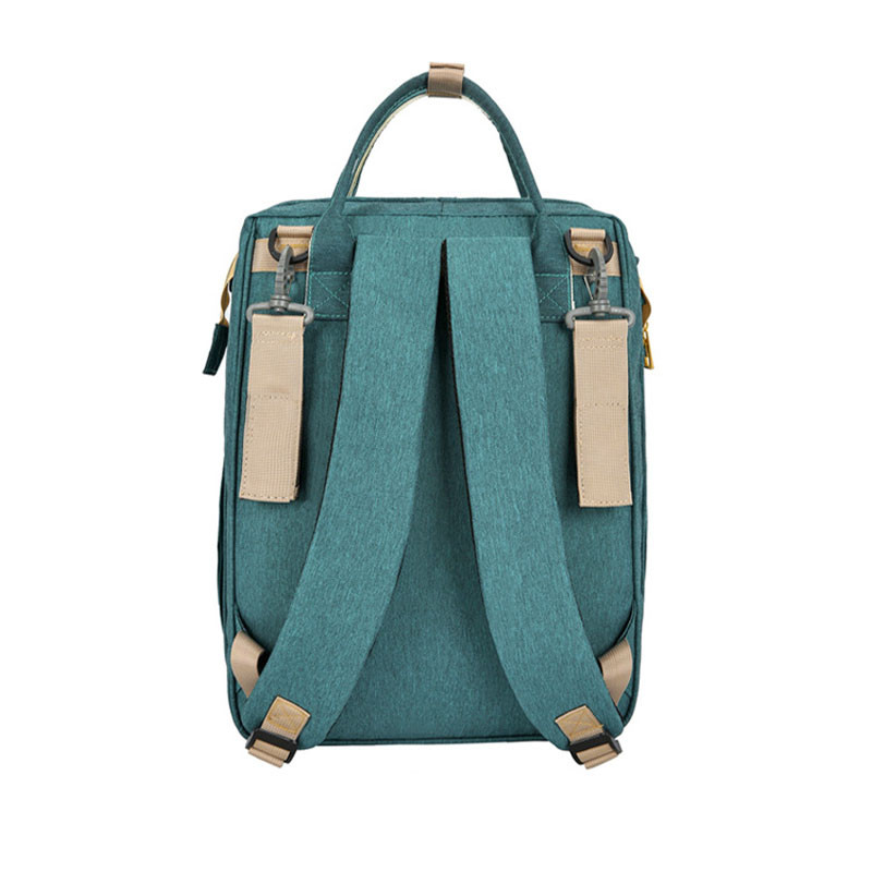 Сумка-рюкзак міська Lesko 2 в 1 для мам та складне портативне ліжечко для малюка Зелений Сумка-рюкзак міська Lesko 2 в 1 для мам та складне портативне ліжечко для малюка Зелений