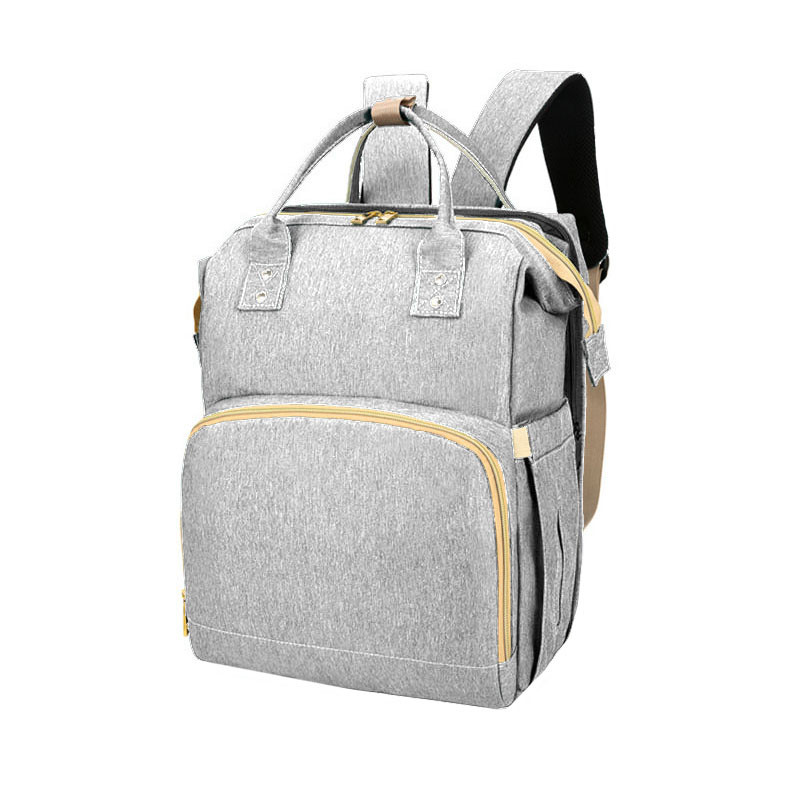 Сумка-рюкзак міська Lesko 2 в 1 для мам та складне портативне ліжечко для малюка Сірий Сумка-рюкзак міська Lesko 2 в 1 для мам та складне портативне ліжечко для малюка Сірий