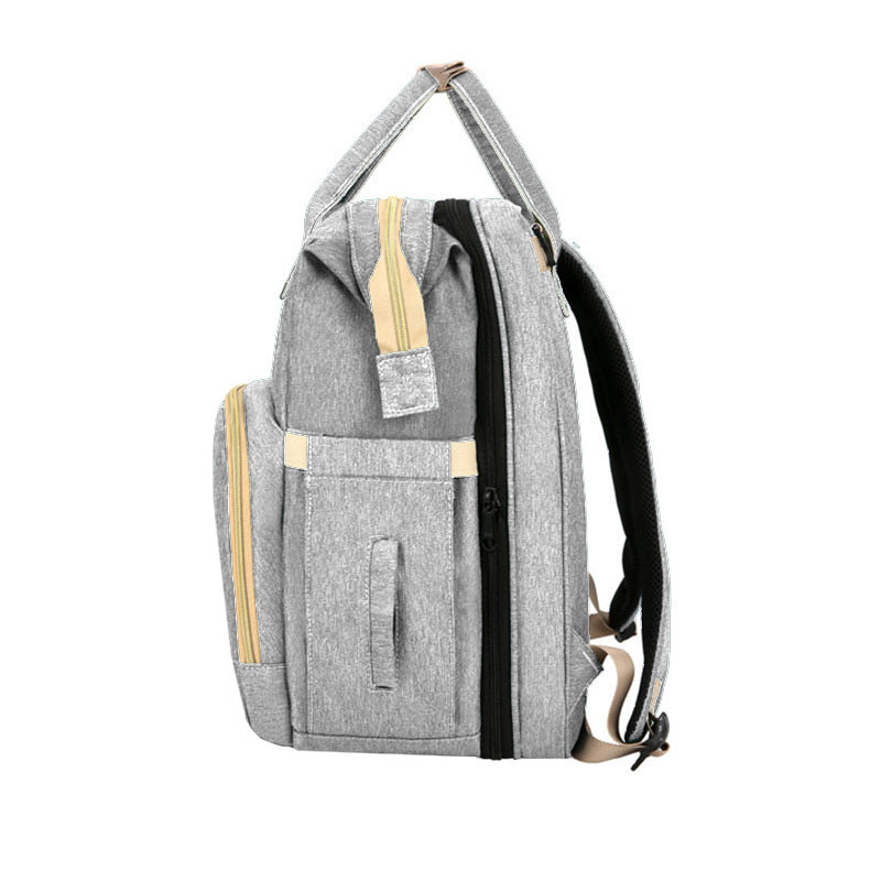 Сумка-рюкзак міська Lesko 2 в 1 для мам та складне портативне ліжечко для малюка Сірий Сумка-рюкзак міська Lesko 2 в 1 для мам та складне портативне ліжечко для малюка Сірий