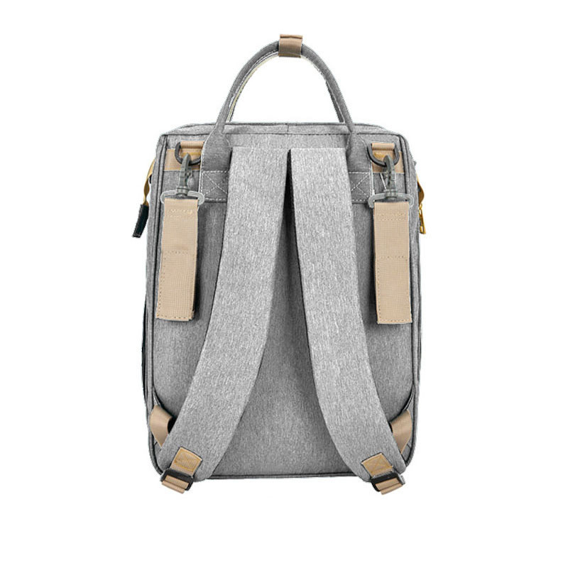 Сумка-рюкзак міська Lesko 2 в 1 для мам та складне портативне ліжечко для малюка Сірий Сумка-рюкзак міська Lesko 2 в 1 для мам та складне портативне ліжечко для малюка Сірий